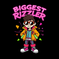 Biggest Rizzler 80s Graphic Tee